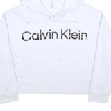 CALVIN KLEIN PERFORMANCE Womens White Hoodie 2XL Cotton Blend Pullover Casual