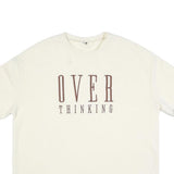 Womens Cream Overthinking Graphic T-Shirt XL Short Sleeve Round Neck Casual Top