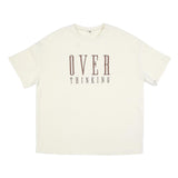 Womens Cream Overthinking Graphic T-Shirt XL Short Sleeve Round Neck Casual Top