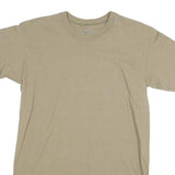 DUKE Mens Beige S Short Sleeve Crew Neck Plain Cotton Blend T-Shirt