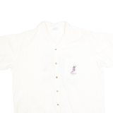 THE OFFICE Mens White XL Plain Cotton Blend Button Shirt Relaxed Fit Short Slee