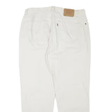 LEVI'S Womens 550 Tapered Relaxed White Denim W36 L30 Cotton Blend Zip Jeans