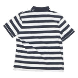 NAUTICA Mens Blue & White Striped Short Sleeve Polo Shirt M Cotton Blend