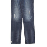 CALVIN KLEIN JEANS Mens Blue Regular Straight Denim Light W32 L32 Distressed