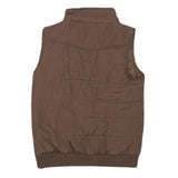 BACK IN THE SADDLE Womens Brown Jacket S Polyester Blend Plain Zip Up Winter