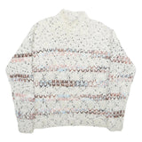 MAURICES Womens Cream Patterned Pullover Jumper Chunky Knit L Comfortable Cozy