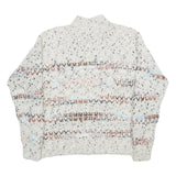 MAURICES Womens Cream Patterned Pullover Jumper Chunky Knit L Comfortable Cozy