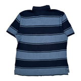 Tommy Hilfiger Striped Polo Shirt - Large Blue Cotton