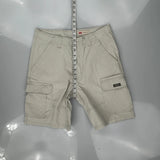 Relaxed Fit Wrangler Cargo Shorts - 32W 10L Beige Cotton