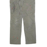 CARHARTT Mens Relaxed Zip Cotton Blend Green Trousers W31 L34 Workwear Utility