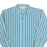 LYNNNY Womens Blue Printed Shirt Long Sleeve Button Neck M Cotton Blend