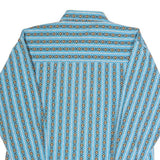 LYNNNY Womens Blue Printed Shirt Long Sleeve Button Neck M Cotton Blend