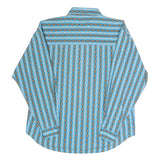 LYNNNY Womens Blue Printed Shirt Long Sleeve Button Neck M Cotton Blend