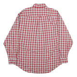 NAUTICA Mens Red & White Check Shirt L Long Sleeve Classic Cotton Button Collar