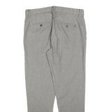 ZARA Mens Slim Grey Cotton Blend Trousers W32 L30 Casual Smart Zip Closure