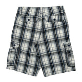 Lee Checked Cargo Shorts - 32W 11L Blue Cotton