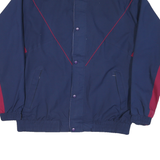 THOMAS E WILSON Mens Blue & Maroon Zip Jacket XL Polyester Blend Plain Casual