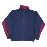 THOMAS E WILSON Mens Blue & Maroon Zip Jacket XL Polyester Blend Plain Casual