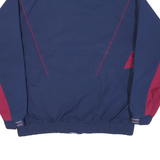 THOMAS E WILSON Mens Blue & Maroon Zip Jacket XL Polyester Blend Plain Casual