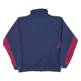 THOMAS E WILSON Mens Blue & Maroon Zip Jacket XL Polyester Blend Plain Casual