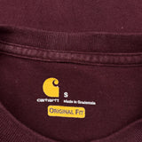 Carhartt T-Shirt - Small Burgundy Cotton
