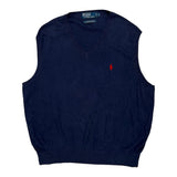 Polo By Ralph Lauren Sweater Vest - XL Navy Cotton