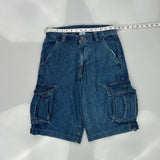 Wrangler Cargo Denim Shorts - 30W 12L Blue Cotton