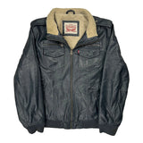 Levis Leather Jacket - XL Black Leather