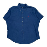 Ralph Lauren Short Sleeve Shirt - 2XL Blue Linen