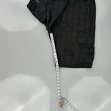 Wrangler Checked Cargo Shorts - 34W 10L Black Cotton