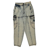 Blauer Cargo Trousers - 28W 30L Acid Wash Denim