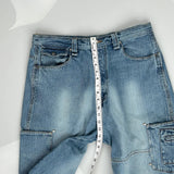 Riflessi Cargo Denim Shorts - 34W 13L Blue Cotton