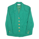 MARIANNA MASI Womens Green Wool Button Jacket M Tailored Plain Elegant Outerwear