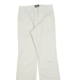 TIDE Womens Cotton Blend White Regular Fit Straight Leg Trousers W28 L32 Casual