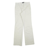 TIDE Womens Cotton Blend White Regular Fit Straight Leg Trousers W28 L32 Casual