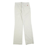 TIDE Womens Cotton Blend White Regular Fit Straight Leg Trousers W28 L32 Casual