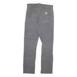 CARHARTT Mens Regular Grey Denim Jeans Regular Fit W31 L32 Workwear Zip Closure