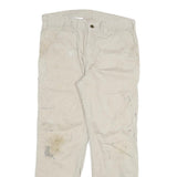 CARHARTT Mens Cotton Blend Beige Relaxed Straight Trousers W33 L30 Workwear