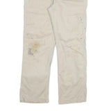 CARHARTT Mens Cotton Blend Beige Relaxed Straight Trousers W33 L30 Workwear
