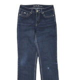 Womens Regular Fit Dark Blue Denim Zip Cotton Blend Jeans W30 L33 Classic Style