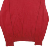 TOMMY HILFIGER Mens Red Plain Cotton Crew Neck Basic Knit L Jumper Casual