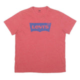 LEVI'S Mens Red & Blue Graphic T-Shirt M Short Sleeve Crew Neck Cotton Blend