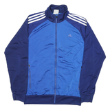 ADIDAS Mens Blue & Navy Track Jacket M Polyester Blend Zip Athletic Sport