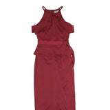 PHASE EIGHT Womens Maroon Sleeveless Maxi Dress Polyester Blend UK 6 Elegant