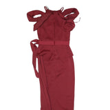 PHASE EIGHT Womens Maroon Sleeveless Maxi Dress Polyester Blend UK 6 Elegant