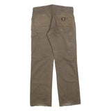 DICKIES Mens Cotton Blend Brown Relaxed Straight Trousers W35 L32 Workwear