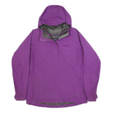 MARMOT Womens Purple Waterproof Hooded Outdoor Jacket L Polyester Zip Gore-Tex