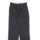 DICKIES Mens Cotton Blend Black Regular Straight Trousers W27 L32 Workwear Zip