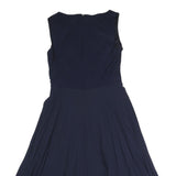 LAUREN RALPH LAUREN Womens Navy Fit & Flare Polyester Sleeveless Midi Dress S