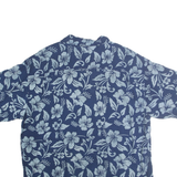 NOMADIC TRADERS Mens Blue Rayon Hawaiian Shirt L Floral Print Casual Summer